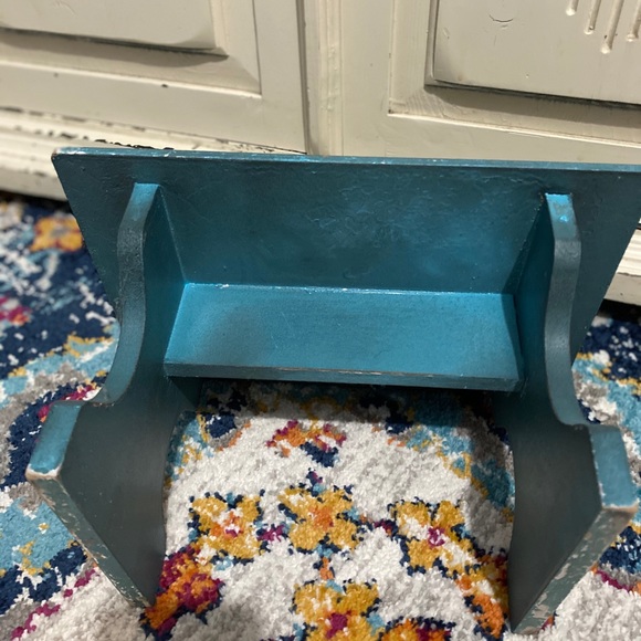 Shabby Chic French Blue Plant Stool Mini - Picture 6 of 9